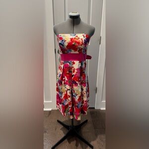 Floral Dress with Pink Accents